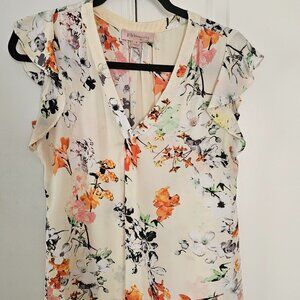 Philosophy Floral Cap Sleeve Blouse Size S